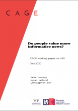 Do people value more informative news?: (CAGE working paper no. 493)